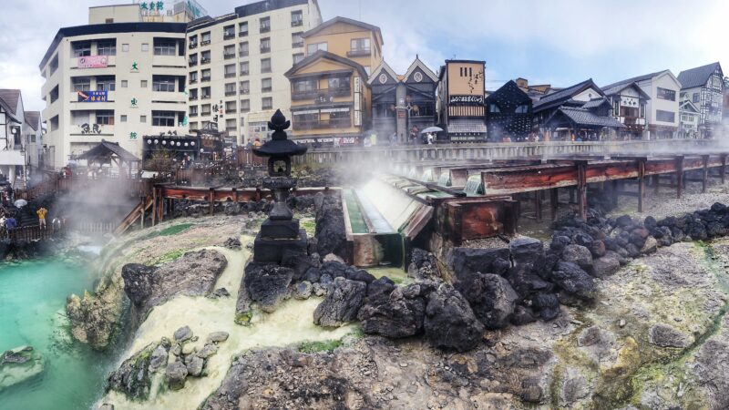 일본 군마현 쿠사츠 온천 유바타케 전경