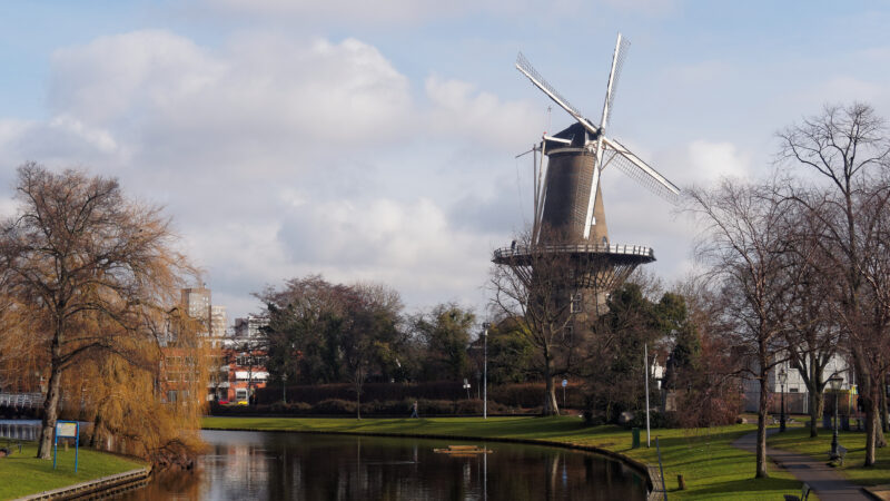 네덜란드 라이덴의 데 발크 풍차 외관