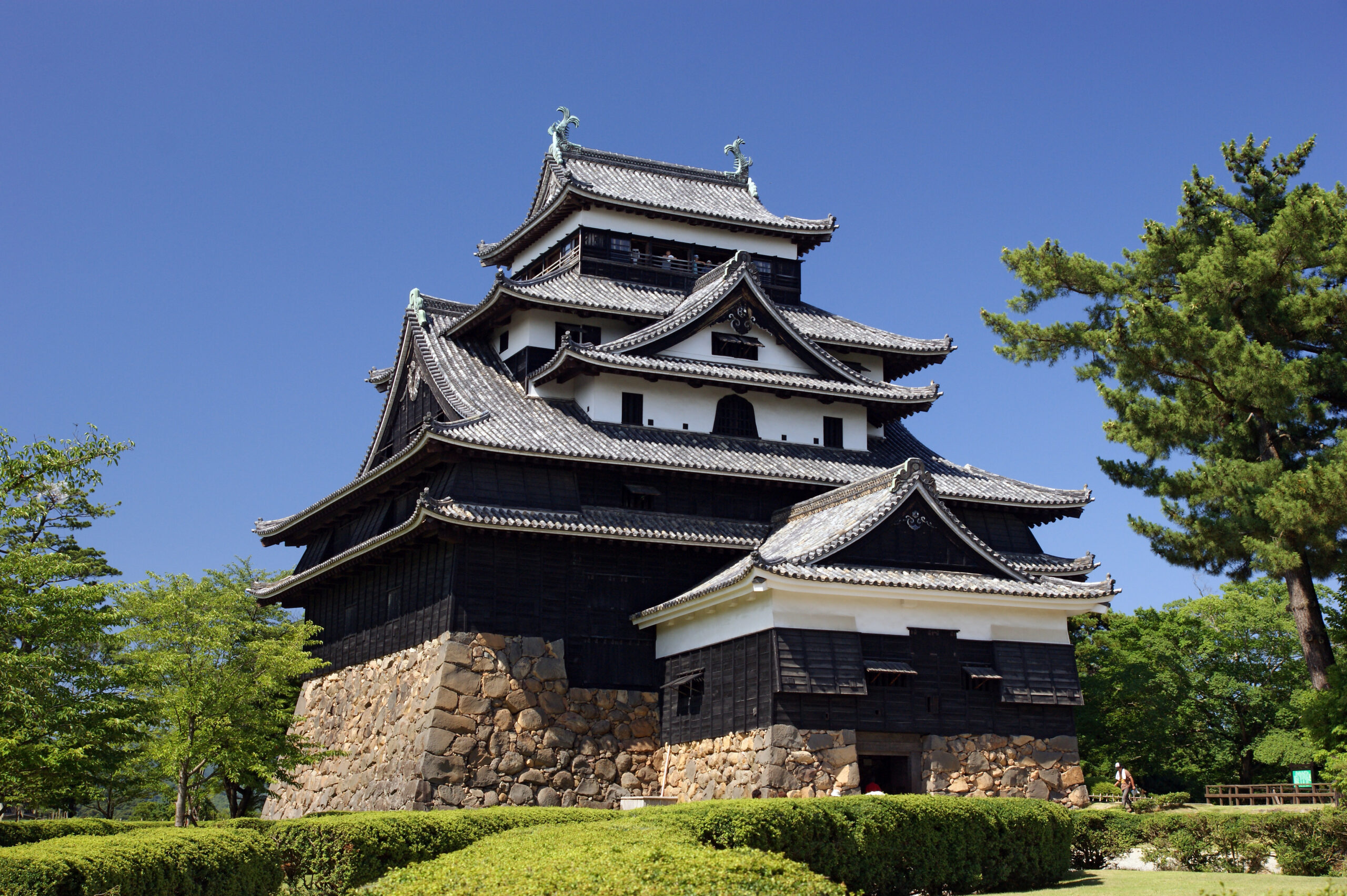일본 시마네현 마쓰에시 마쓰에성 천수와 성곽 풍경