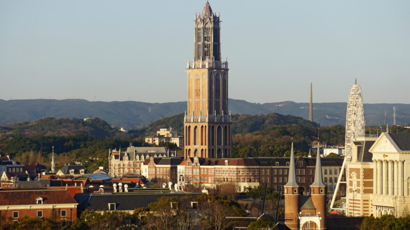 일본 나가사키현 사세보 하우스텐보스 돔토른과 유럽풍 거리 풍경