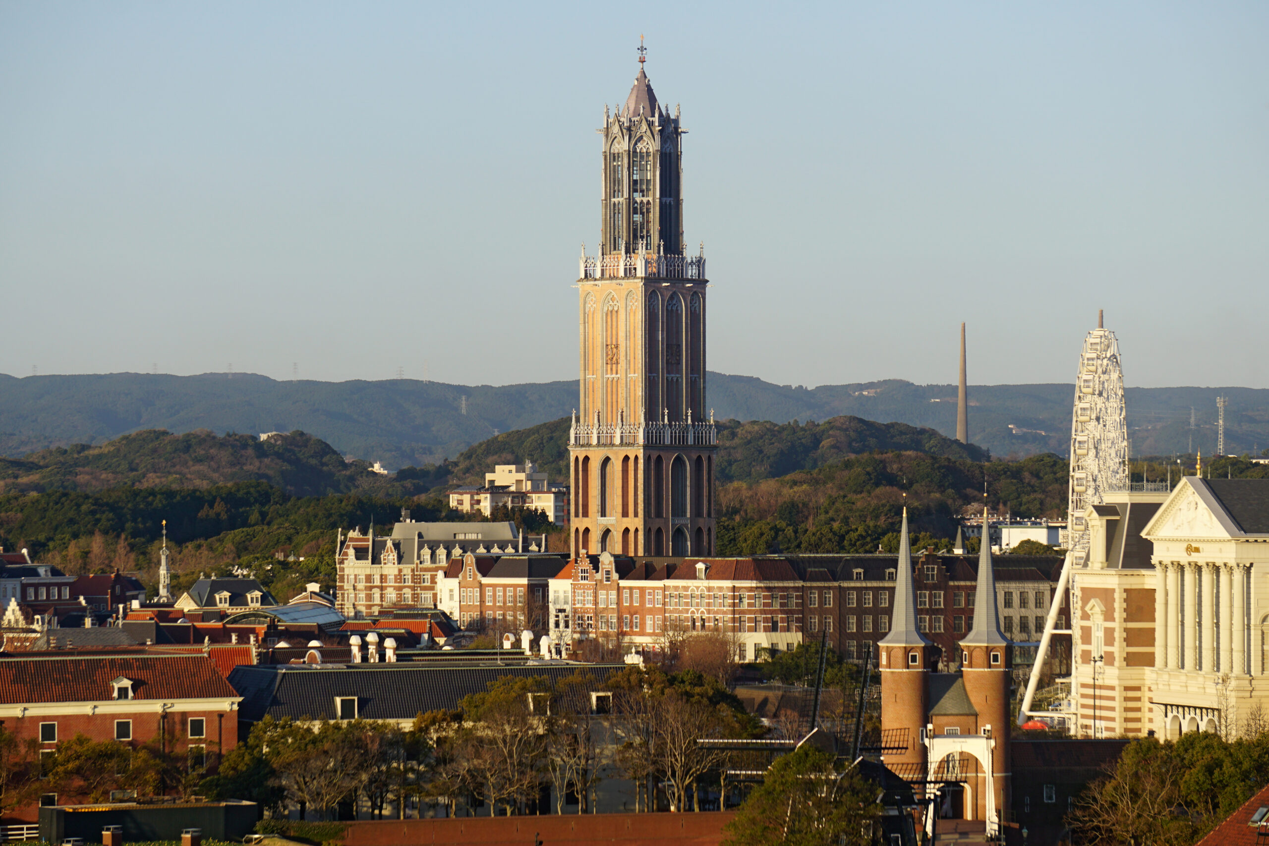 일본 나가사키현 사세보 하우스텐보스 돔토른과 유럽풍 거리 풍경
