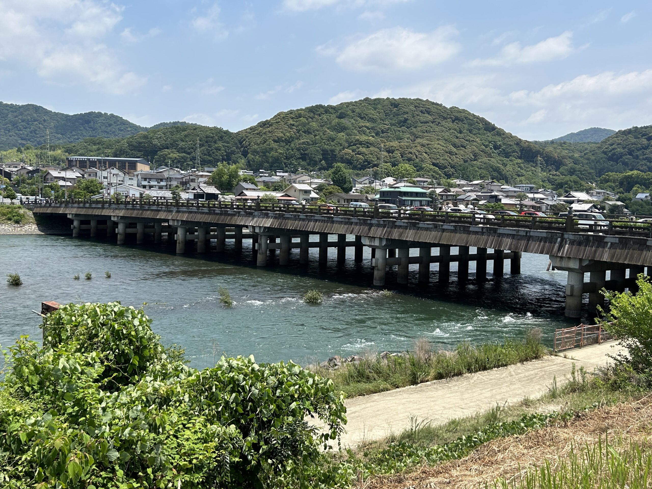 일본 우지 우지교와 우지강 풍경